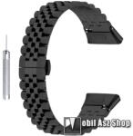  Fém okosóra szíj - FEKETE - rozsdamentes acél, speciális pillangó csatos - 187mm hosszú - Xiaomi Mi Watch Lite 3 / Redmi Watch 3 / Redmi Band 3