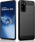 Techsuit Husa Husa pentru Samsung Galaxy S20 4G / S20 5G - Techsuit Carbon Silicone - Black (KF23385) - vexio