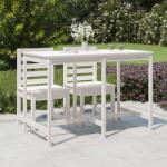 vidaXL Masă de grădină, alb, 159, 5x82, 5x110 cm, lemn masiv de pin (824096)