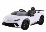 LeanToys Masinuta electrica pentru copii, Lamborghini Huracan Alb, cu telecomanda, 2 motoare, greutate maxima 30 kg, 6571 - babyneeds