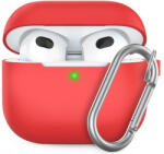 Phoner Simple Apple Airpods 3 szilikon tok akasztóval, piros (PN-CP-148-RD-FHD) - speedshop
