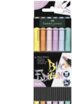 Faber-Castell Carioci cu varf pensula, pastel, FABER-CASTELL Black Edition, 6 buc/set