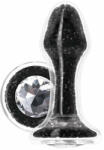Orion Stardust Glam - Dop anal din sticlă, negru, 9.5 cm