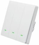 SmartWise B3LNW Wi-Fi + RF 3 gombos eWeLink app kompatibilis okos villanykapcsoló, fázis és nullavezeték bekötéssel, fehér előlappal