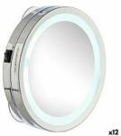 Berilo Oglindă cu Efect de Mărire Lumină LED Argintiu 16, 5 x 4 x 16, 5 cm (12 Unități)
