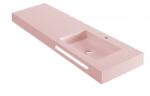 Inter Ceramic Мивка за баня " RESIN POLY MARBLE" ICC 12046PINK/R, стенен монтаж, смола, розов мат, 120x46см (12046PINK/R)