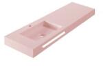 Inter Ceramic Мивка за баня " RESIN POLY MARBLE" ICC 12046PINK/L, стенен монтаж, смола, розов мат, 120x46см (12046PINK/L)