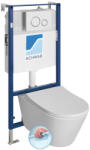SAPHO Avva falsík alatti WC szett fehér perem nélküli WC csészével, fehér/króm nyomólappal 100314-SET5 (100314-SET5)