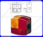 Utánfutó Univerzális Hátsó lámpa bal helyzetjelző és irányjelző lámpa 95x90mm (foglalattal) HELLA /RENDELÉSRE/ 2SD 002 776-231