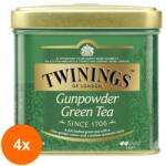 TWININGS Set 4 x Ceai Twinings Verde Gunpowder in Cutie Metalica, 100 g