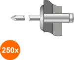 Bralo Set 250 x Pop-nituri Cap Lat Aluminiu - Inox-5 X 12 (COR-250xBR.1039005012S)