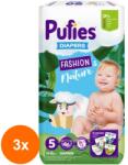 pufies Set 3 x 46 Scutece Pufies Fashion and Nature, Maxi Pack, 5 Junior, 11-16 kg (ROC-3xFIMPFSC149)