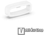  Okosóra szíj bújtató - 1db, szilikon, 18mm széles szíjakhoz, csúszásmentes, a feltüntetett méret a bujtató belső szélességét jelöli! - FEHÉR