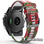  Okosóra szíj - szilikon - RÓZSA MINTÁS - 125mm+92mm hosszú, 22mm széles QUICKFIT csatlakozó - Garmin Fenix 7 / 5 / 5 Plus / 5 Plus Sapphire / 6 / 6 Pro / 6 Sapphire / Instinct / Forerunner 935 / 745 /