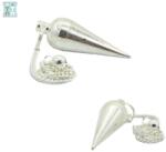  Pendul Picătură Metal Argintat cu Bila - 37-38 x 12-13 mm - 1 Buc