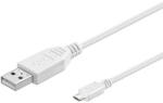 PremiumCord USB-A 2.0 to micro USB-B - 5m, fehér (ku2m5fw)