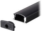 V-TAC Profil aluminiu pentru banda led 2m V-tac 17.4mm x 7mm negru (SKU-2873)