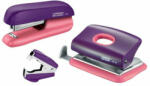 Rapid Tűzőgép, lyukasztó és kapocskiszedő szett, 10 lap, RAPID F5 Mini, lila/barack (E5000372) (5000372)