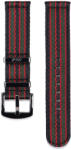 Edelwolle prémium kétrészes Nato óraszíj, fekete/piros/zöld, 20mm