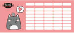 LIZZY CARD Lollipop Kit Tok, Catto órarend mini 77x178mm, kétoldalas, cicás (LIZ-23074302) - officetrade