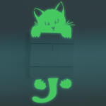 Walplus Sticker fosforescent Cat glowing