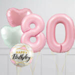  Szív lufik és óriás számok, választható számjegyekkel, héliummal töltve - babaRózsaszín (LUFI855933)