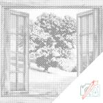  PontPöttyöző - Kilátás ablakból Méret: 50x50cm, Keretezés: Keret nélkül (csak a vászon), Szín: Piros