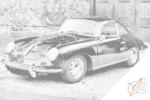  PontPöttyöző - Régi Porsche Méret: 40x60cm, Keretezés: Keret nélkül (csak a vászon), Szín: Fekete