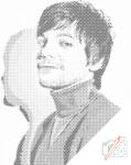  PontPöttyöző - Louis Tomlinson Méret: 40x50cm, Keretezés: Keret nélkül (csak a vászon), Szín: Kék