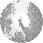  PontPöttyöző - Zsiráf a holdfényben Méret: 50x50cm, Keretezés: Kerek keret, Szín: Kék