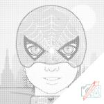  PontPöttyöző - Pókember gyerek Méret: 50x50cm, Keretezés: Keret nélkül (csak a vászon), Szín: Zöld