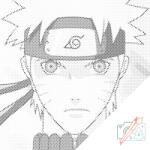  PontPöttyöző - Naruto 2 Méret: 50x50cm, Keretezés: Keret nélkül (csak a vászon), Szín: Fekete