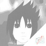  PontPöttyöző - Sasuke Uchiha Méret: 50x50cm, Keretezés: Keret nélkül (csak a vászon), Szín: Piros