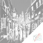  PontPöttyöző - Nők a városban Méret: 50x50cm, Keretezés: Keret nélkül (csak a vászon), Szín: Piros