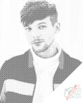 PontPöttyöző - Louis Tomlinson 2 Méret: 40x50cm, Keretezés: Keret nélkül (csak a vászon), Szín: Kék