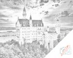  PontPöttyöző - Neuschwanstein kastély Méret: 40x50cm, Keretezés: Keret nélkül (csak a vászon), Szín: Fekete
