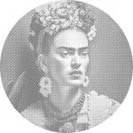  PontPöttyöző - Frida Kahlo Méret: 50x50cm, Keretezés: Kerek keret, Szín: Zöld