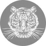  PontPöttyöző - Tigris fekete háttérrel Méret: 50x50cm, Keretezés: Kerek keret, Szín: Piros