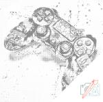  PontPöttyöző - Playstation kontroller Méret: 50x50cm, Keretezés: Keret nélkül (csak a vászon), Szín: Zöld