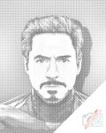  PontPöttyöző - Tony Stark, Vasember Méret: 40x50cm, Keretezés: Keret nélkül (csak a vászon), Szín: Kék