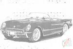  PontPöttyöző - Chevrolet Méret: 40x60cm, Keretezés: Keret nélkül (csak a vászon), Szín: Fekete
