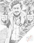  PontPöttyöző - Pablo Escobar Méret: 30x40cm, Keretezés: Keret nélkül (csak a vászon), Szín: Piros