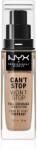 NYX Professional Makeup Can't Stop Won't Stop Full Coverage Foundation Magas fedésű alapozó árnyalat Light Ivory 30 ml