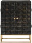 vidaXL Servantă, negru, 55x34x75 cm, lemn masiv de mango și fier (351679) Comoda