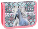 Belmil rózsaszín-szürke lovas lány tolltartó (335-72-Horse-Aruba-Blue)