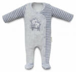  Kenguru Gold Hosszúujjú Plüss Oldalt patentos Rugdalózó (56) szürke bagoly mintával