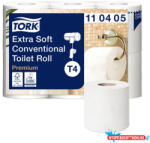  Toalettpapír 4 rétegű kistekercses 153 lap/tekercs 6 tekercs / csomag fehér Extra Soft T4 Tork_110405 (47595)