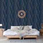 Dutch Wallcoverings Tapet „Geometric, albastru și auriu 7100M348.01 (442574)