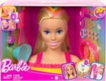 Mattel Barbie Deluxe Styling Head - Fésülhető babafej Neon Rainbow tincsekkel - Szőke egyenes hajú (HMD78) (HMD78)