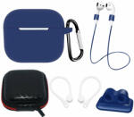  Set carcasa si accesorii Silicone compatibil cu Apple AirPods 3 Blue (9145576276938)